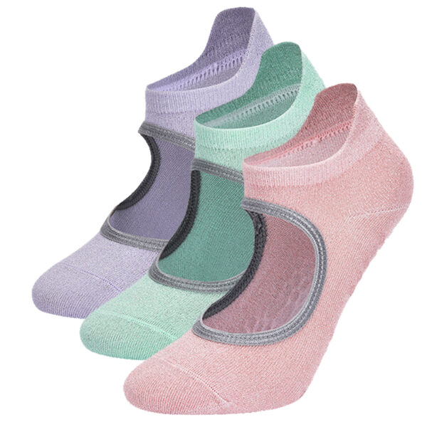 Silicone Non-Slip Toeless Pilates Socks Five Fingers Cotton Yoga